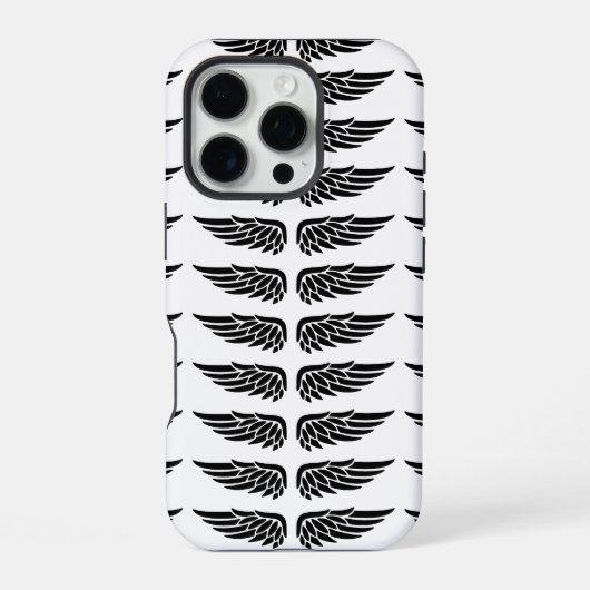 Custom with eagle wing black and white iPhone Case iPhoneケース (裏面)