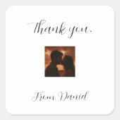 Custom with photo and date design スクエアシール (正面)