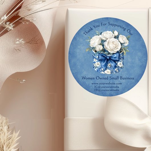 Custom Women Owned Floral Promotional Business  ラウンドシール