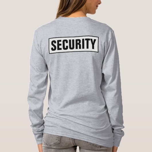 Custom Womens Double Sided Long Sleeve Security Tシャツ (裏面)