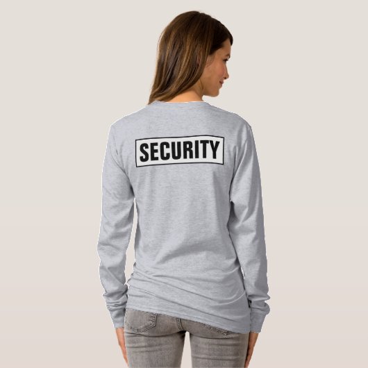 Custom Womens Double Sided Long Sleeve Security Tシャツ (裏面フル)