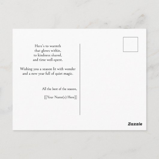 Custom Wonder & Light Secular Holiday Postcard ポストカード (裏面)