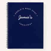 Custom World’s Best Chef Blue Personalized Recipe ノートブック (正面)