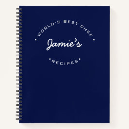 Custom World’s Best Chef Blue Personalized Recipe  ノートブック