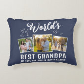 Custom World's Best Grandpa 3 Photo  アクセントクッション (正面)