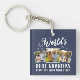 Custom World's Best Grandpa 3 Photo  キーホルダー