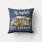 Custom World's Best Grandpa 3 Photo  クッション (裏面)
