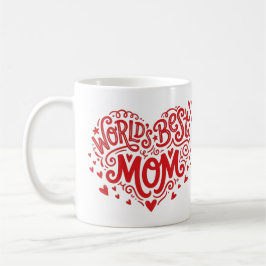 Custom World's Best Mom Red Heart Photo Mug コーヒーマグカップ