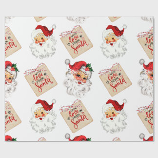 Custom Xmas Gift Wrap Retro Santa Holiday Paper ラッピングペーパー