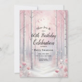 Custom Year Frosted Petals in Winter Birthday  招待状 (正面)