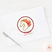 Custom Year of the Fire Horse 2026 Gift ラウンドシール (封筒)