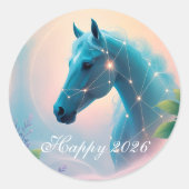 Custom Year of the Horse 2026 ラウンドシール (正面)
