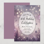 Custom Year Starlit Enchantment in Bloom Birthday 招待状 (正面/裏面)