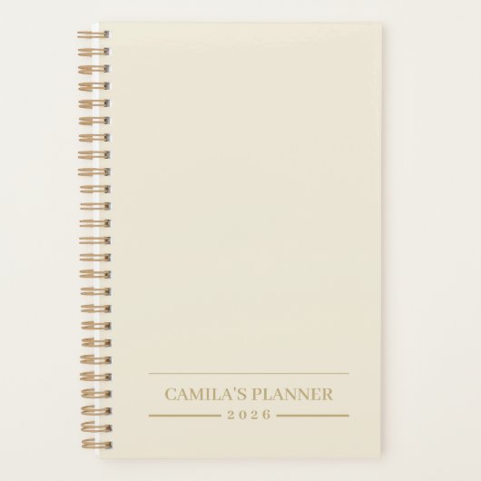 Custom Yearly Planner | Sleek Neutral Design プランナー手帳 (正面)