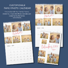 Custom Yearly Wall Calendar with Your Pictures カレンダー
