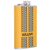 Custom Yellow & Black Race Sport Stripe フラスク (右)