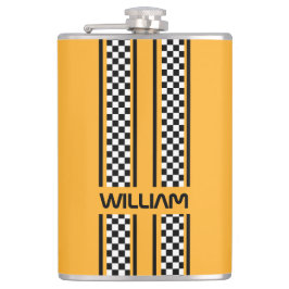Custom Yellow & Black Race Sport Stripe フラスク