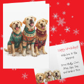 Custom Yellow Lab Christmas Ugly Sweater Holiday カード
