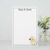 Custom Yellow Lab Puppy Cute Dog Art Stationery 便箋 (スタンド正面)
