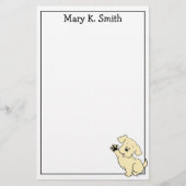 Custom Yellow Lab Puppy Cute Dog Art Stationery 便箋 (正面)