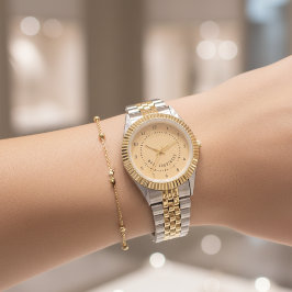 Custom Yellow Mr and Mrs Wedding Watch for Couples 腕時計