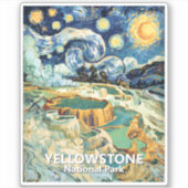 Custom Yellowstone Mammoth Hot Springs Van Gogh シール (正面)