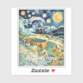 Custom Yellowstone Mammoth Hot Springs Van Gogh シール (シート)