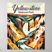 Custom Yellowstone National Park Lower Falls Retro ポスター (正面)