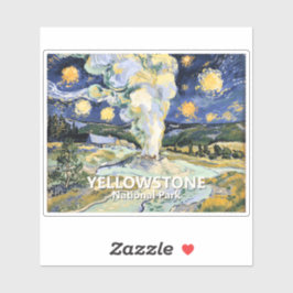 Custom Yellowstone Old Faithful Geyser Art Vintage シール