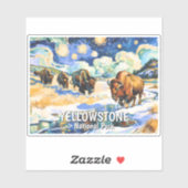 Custom Yellowstone Wildlife Buffalo Vibrant Nature シール (シート)
