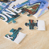 Custom Yellowstone Wildlife Buffalo Vibrant Nature ジグソーパズル (側面)