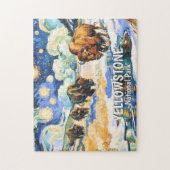Custom Yellowstone Wildlife Buffalo Vibrant Nature ジグソーパズル (縦)