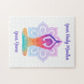 Custom Yoga Jigsaw Puzzle with Name & Mantra ジグソーパズル (横)