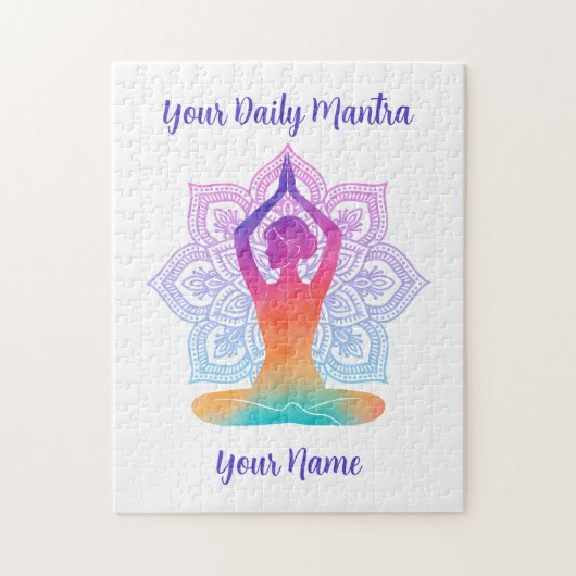Custom Yoga Jigsaw Puzzle with Name & Mantra ジグソーパズル (縦)