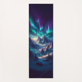 Custom Yoga Mat – Fantasy Aurora Mountain Landscap ヨガマット