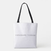 Custom Yorkie Name Tote Bag - Minimalist Yorkshire トートバッグ (裏面)