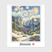 Custom Yosemite Tunnel View Winter Van Gogh Style シール (シート)