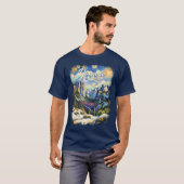 Custom Yosemite Tunnel View Winter Van Gogh Style Tシャツ (正面フル)