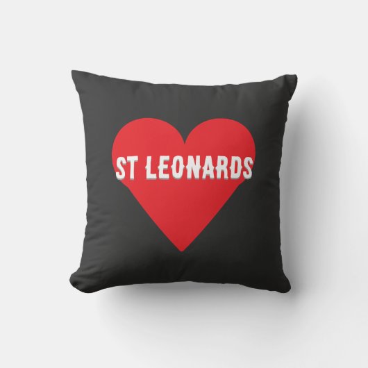 Custom your city or St Leonards heart Throw Pillow クッション (正面)
