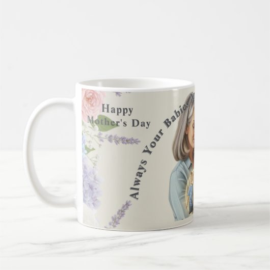 Custom  your family photo Mother's day コーヒーマグカップ (左)