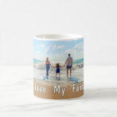 Custom Your Family Photo Mug Gift with Text コーヒーマグカップ (中央)