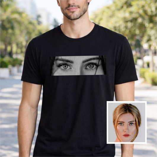 Custom Your Loved One Eyes Photo T-Shirt Tシャツ