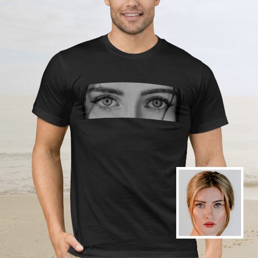 Custom Your Loved One Eyes Photo T-Shirt Tシャツ