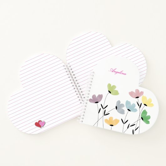 custom your name & initial with wildflowers ノートブック (内部)