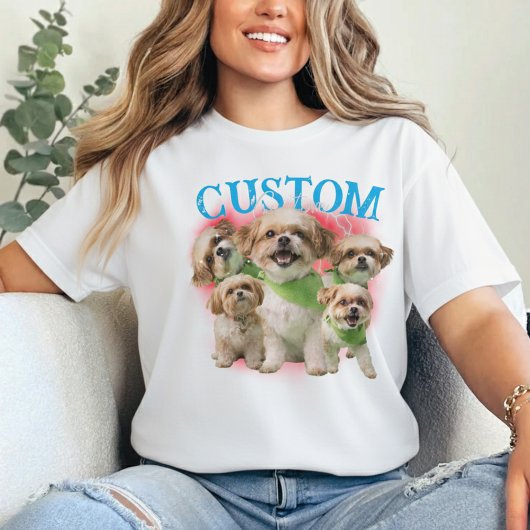 Custom your pet 90s bootleg tシャツ
