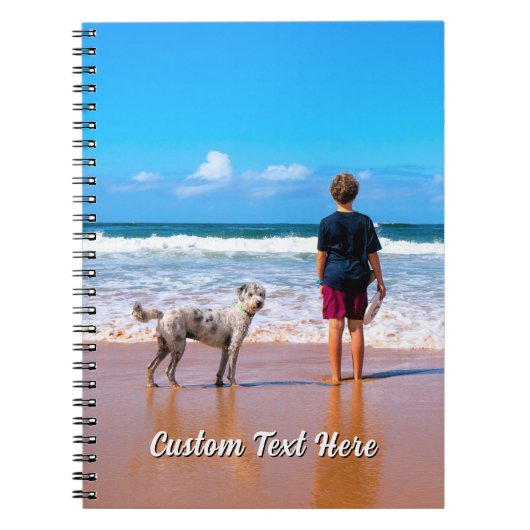 Custom Your Pet Photo Notebook Personalized Text ノートブック (正面)