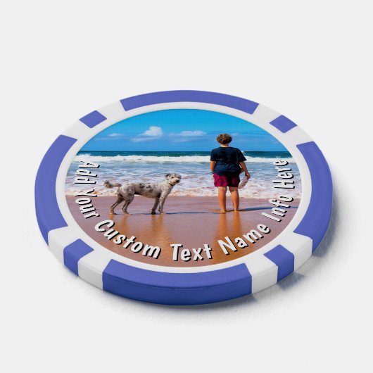 Custom Your Pet Photo Poker Chips Personalize Text ポーカーチップ (シングル)