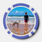 Custom Your Pet Photo Poker Chips Personalize Text ポーカーチップ (裏面)