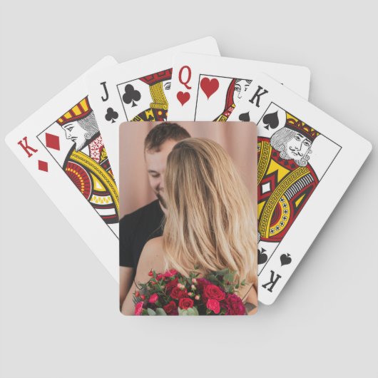 Custom Your Romantic Couple Photo Image トランプ (裏面)