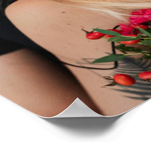 Custom Your Romantic Couple Photo Image ポスター (角)